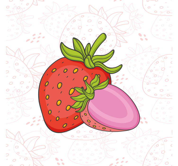 Fruit canvas wall art strawberry duo - TenStickers