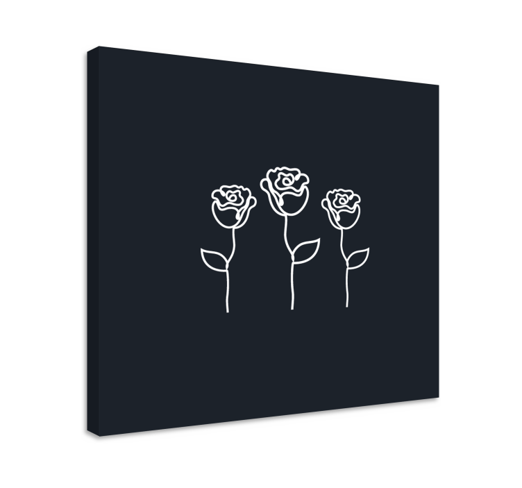 Flowers canvas three stylized roses - TenStickers