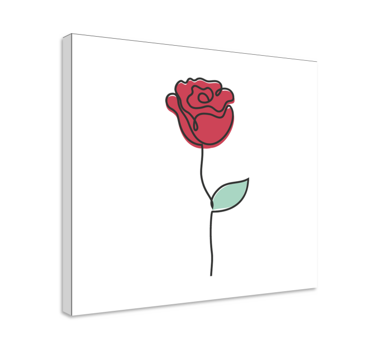 Flowers canvas elegant red rose - TenStickers