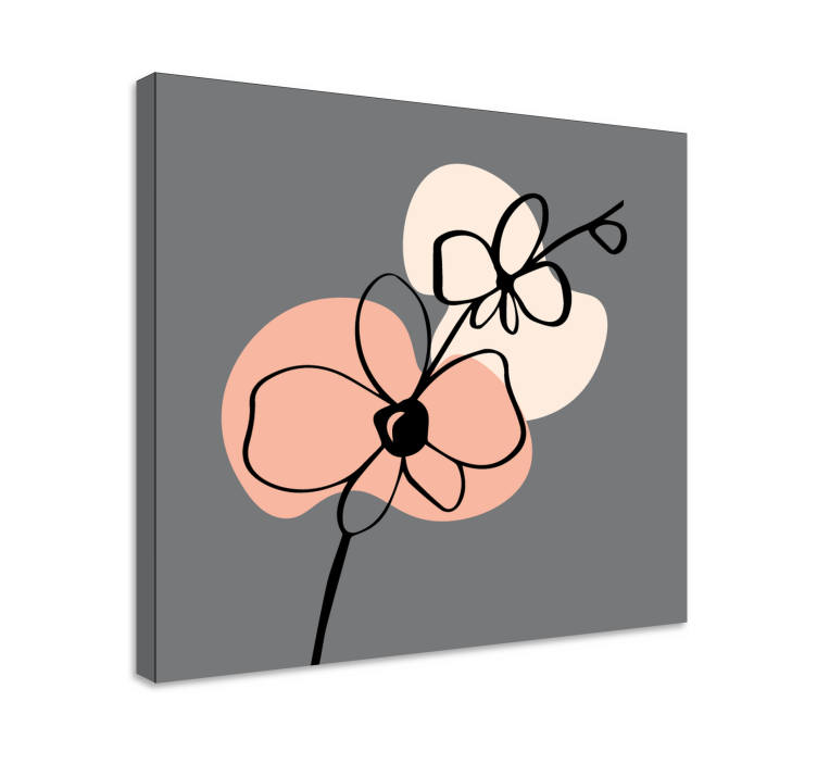Flowers canvas abstract floral forms - TenStickers