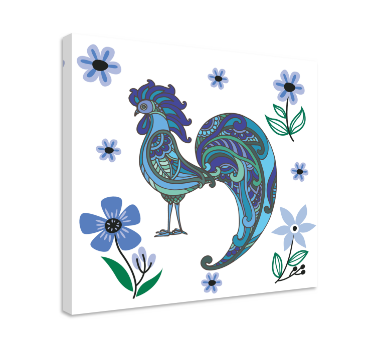 Animal canvas wall art colorful rooster sculpture - TenStickers