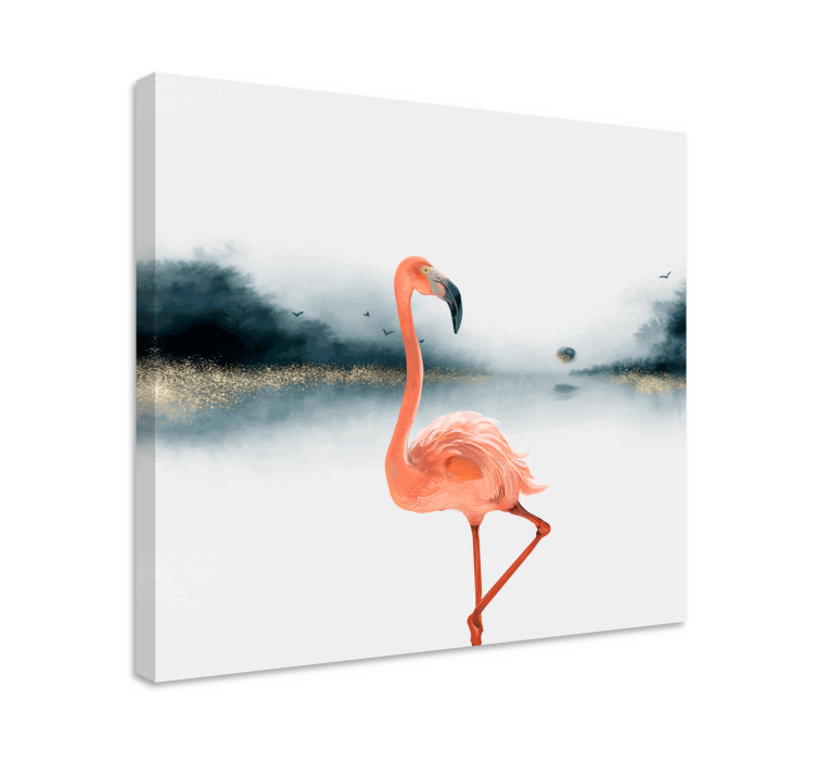 Elegant flamingo landscape canvas - TenStickers