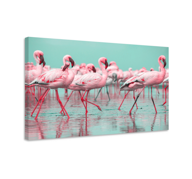 Flamingo Gathering animal canvas wall art - TenStickers