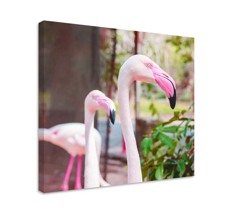 Bird canvas wall art elegant flamingos united - TenStickers