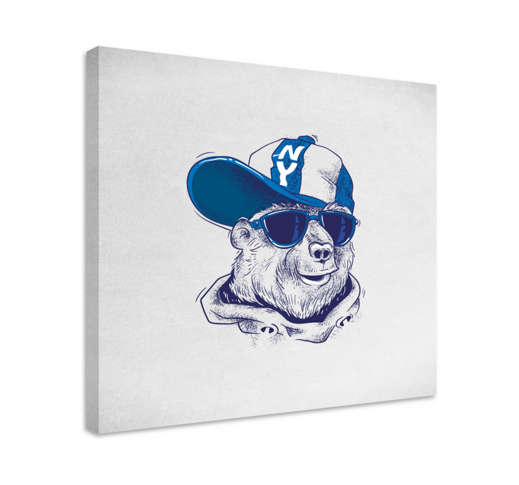 Animal canvas wall art cool bear style - TenStickers