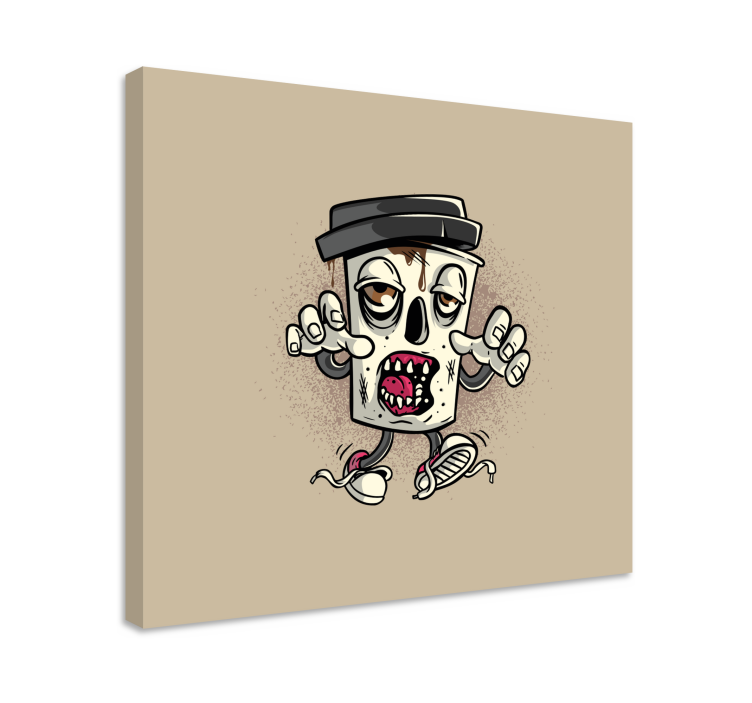 Video game canvas art zombie garbage bin - TenStickers