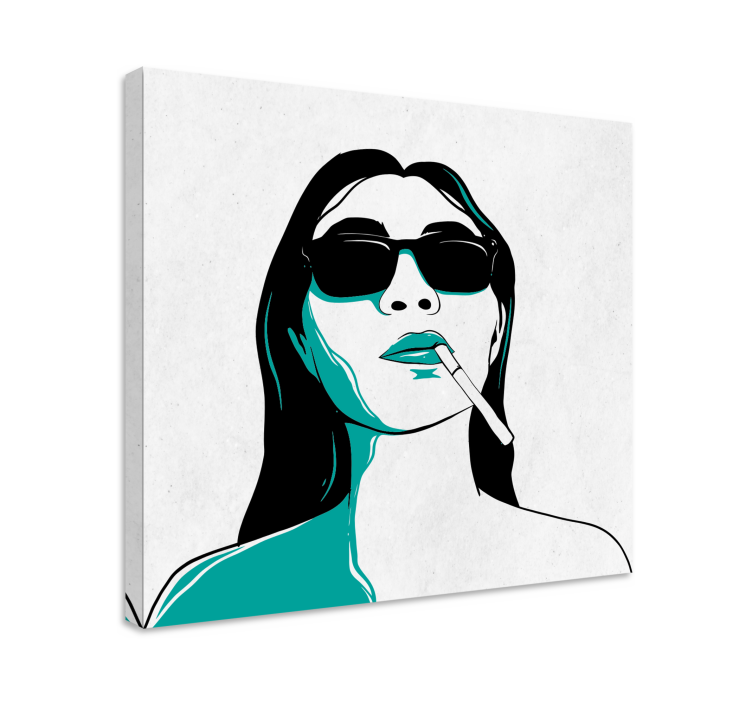 Chic woman smoking people canvas - TenStickers