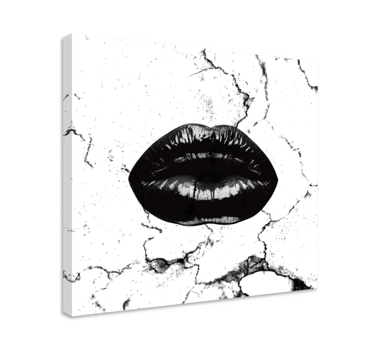 Landscape canvas of striking black lips - TenStickers