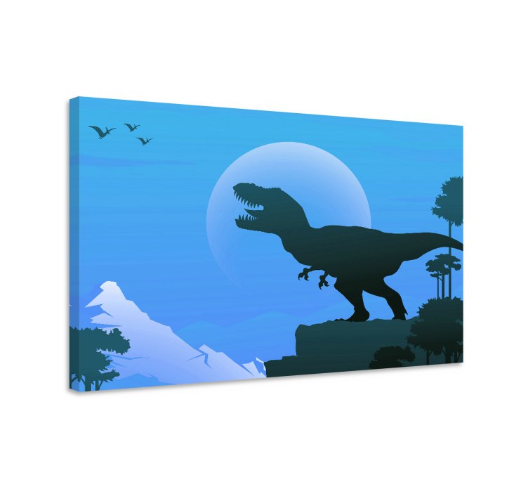 Dinosaur canvas wall art t-rex silhouette - TenStickers
