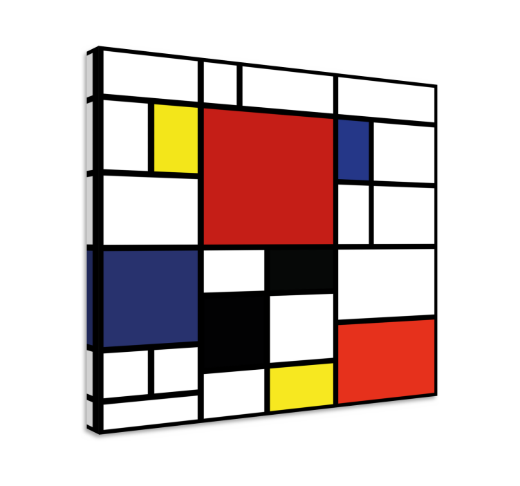 Abstract wall art in geometric color blocks - TenStickers