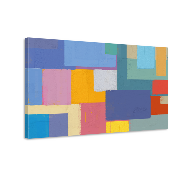 Abstract wall art vibrant geometric shapes - TenStickers