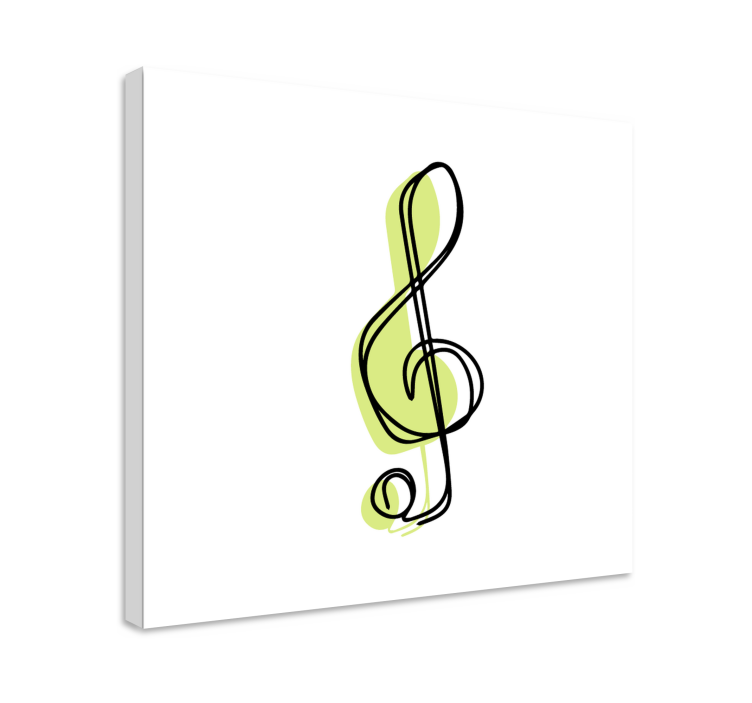 Music canvas art musical clef outline - TenStickers