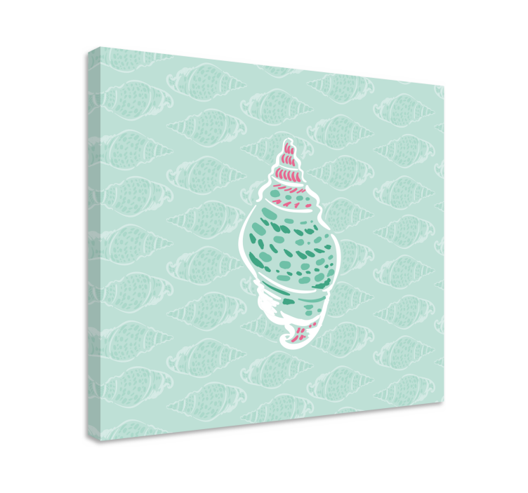Nautical canvas art intricate sea shell - TenStickers