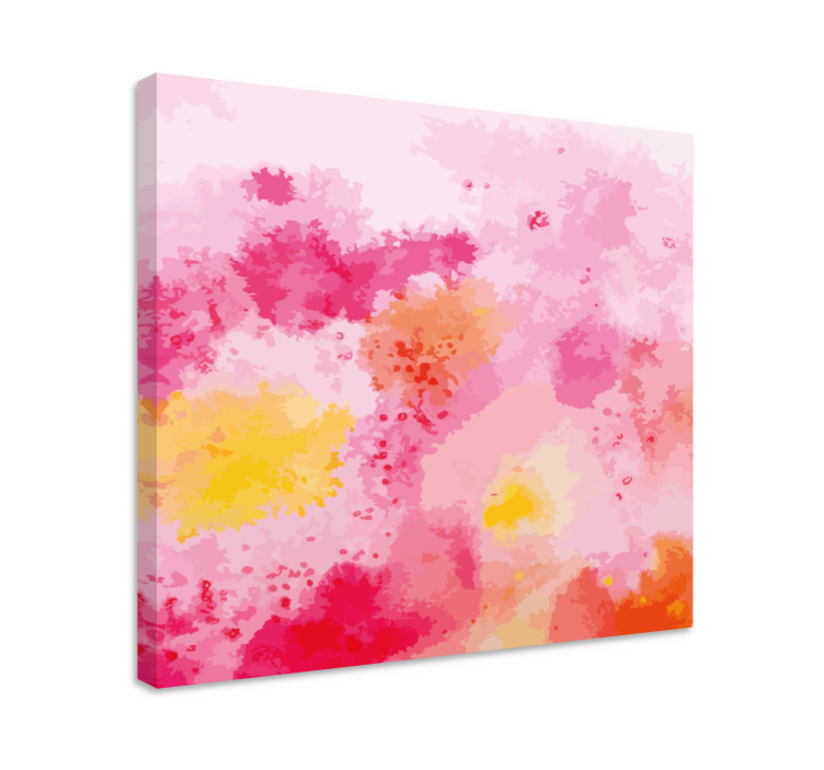 Flower canvas pink floral abstract art - TenStickers