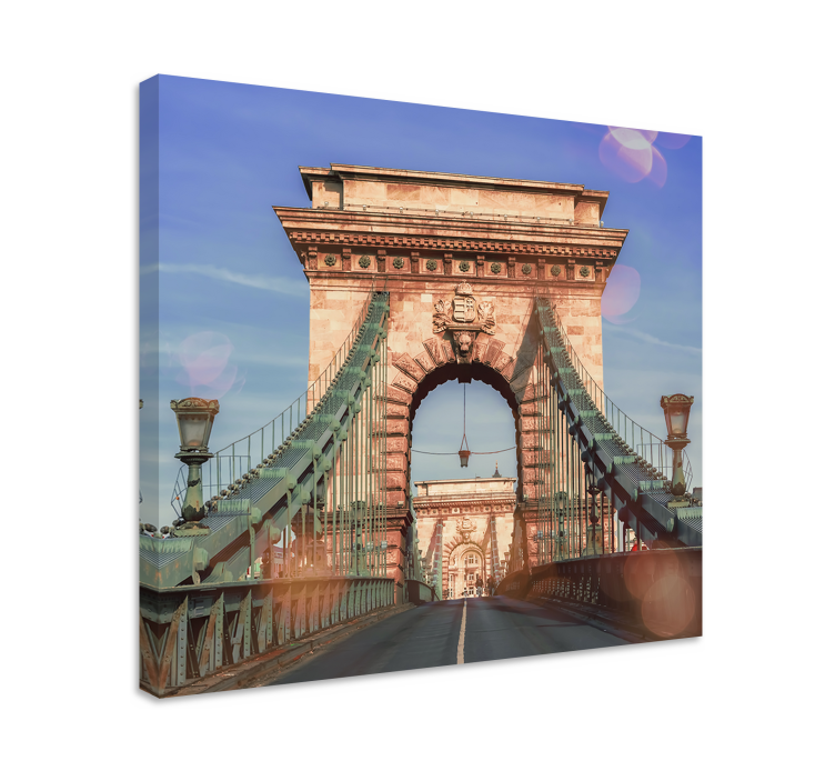 Cityscape wall art chain bridge perspective - TenStickers