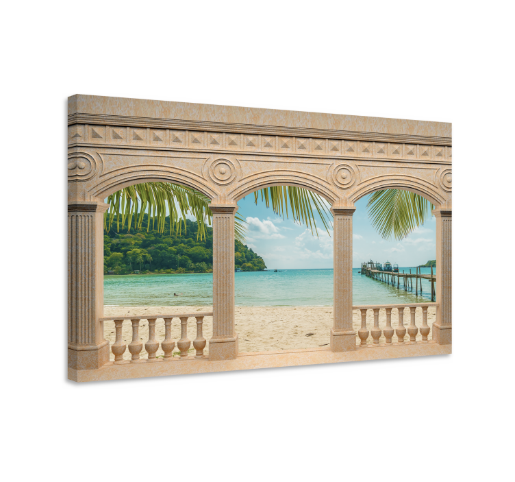 Landscape canvas tropical beach scene - TenStickers