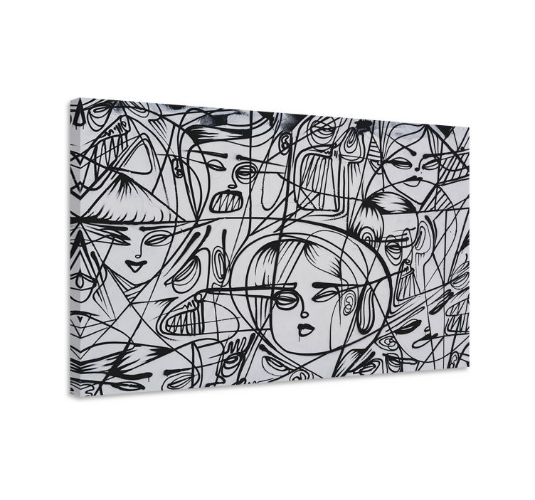 Abstract wall art faces abstract design - TenStickers