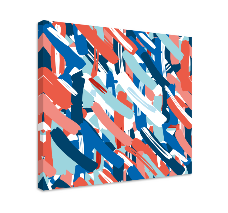 Abstract wall art with lively brush strokes - TenStickers