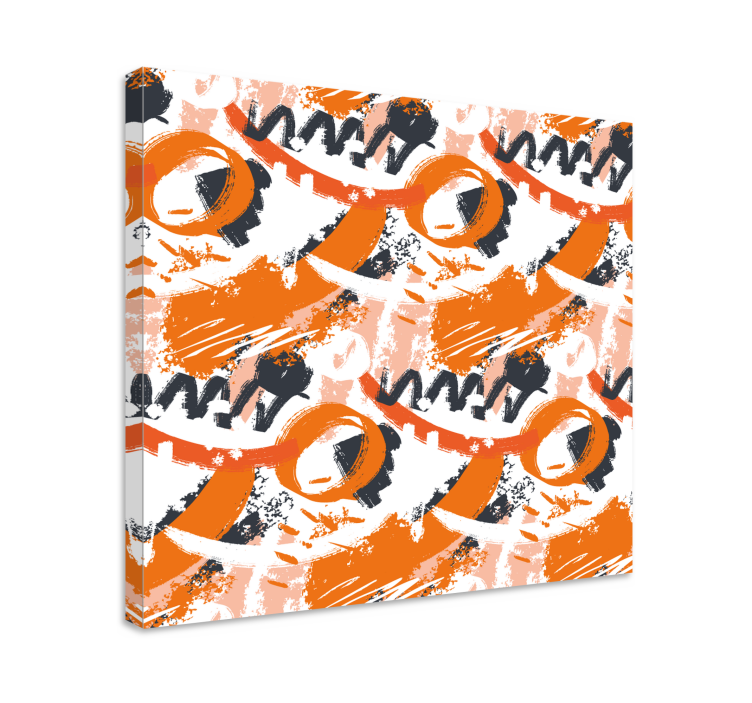 Abstract wall art in vibrant orange forms - TenStickers