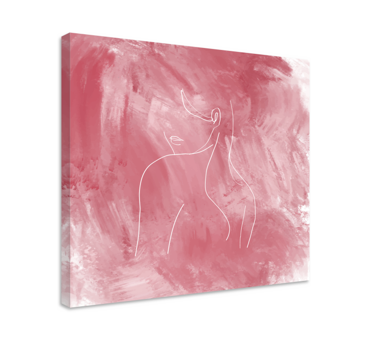 Canvas art abstract feminine line drawing - TenStickers