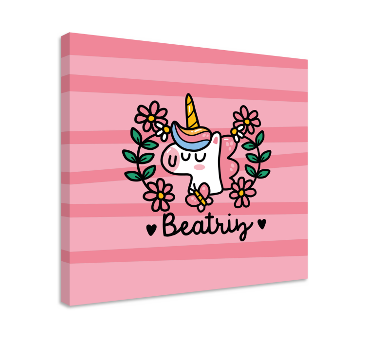 Unicorn pictures framed cute unicorn floral art - TenStickers