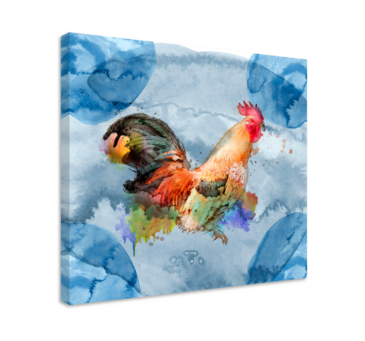 Animal canvas wall art rooster splashes - TenStickers