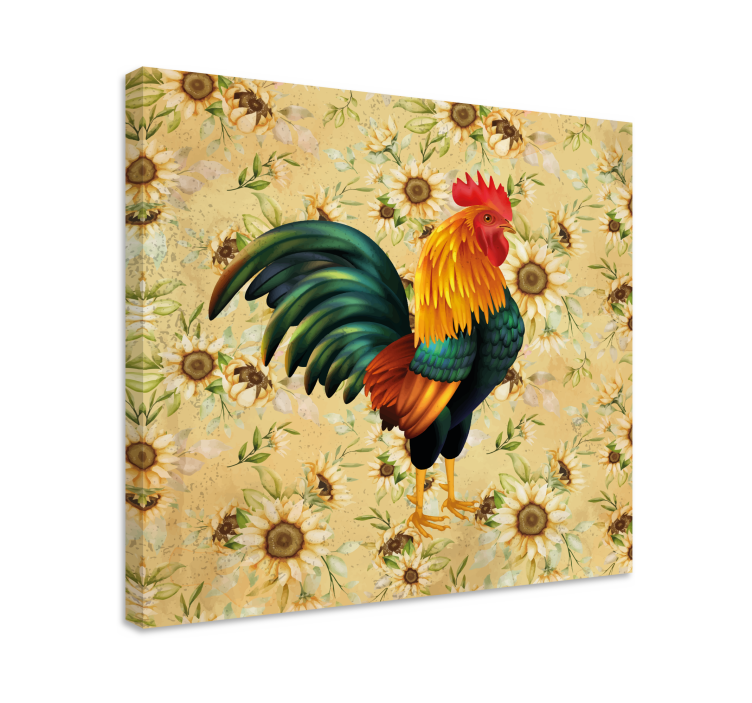 Dog wall art vivid rooster portrait - TenStickers