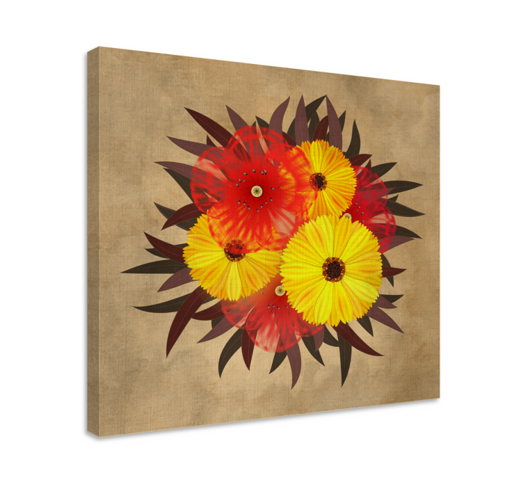 Flowers canvas vibrant bloom design - TenStickers