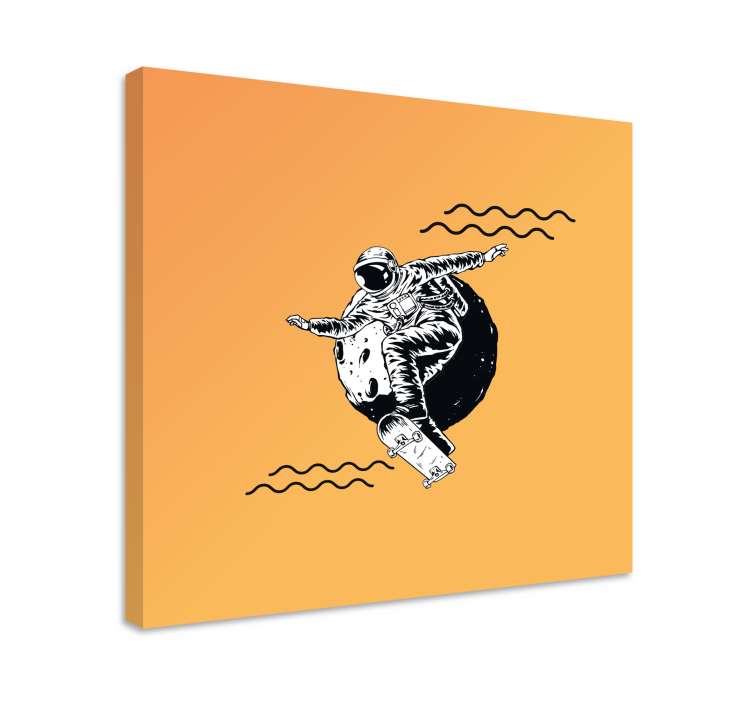 Video game canvas art cosmonaut skateboarding - TenStickers