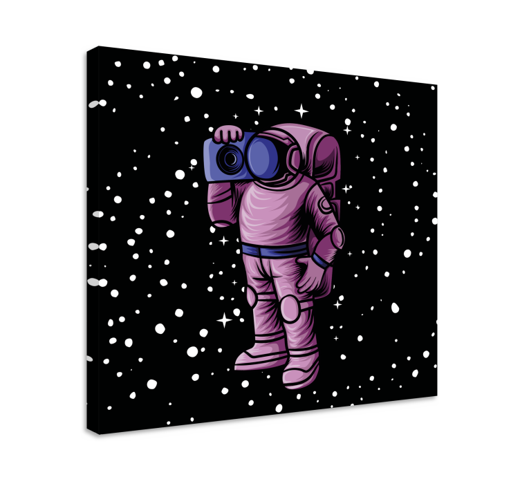 Astronaut capturing stars video game canvas art - TenStickers