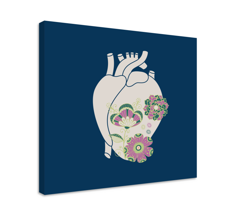 Abstract wall art heart floral design - TenStickers