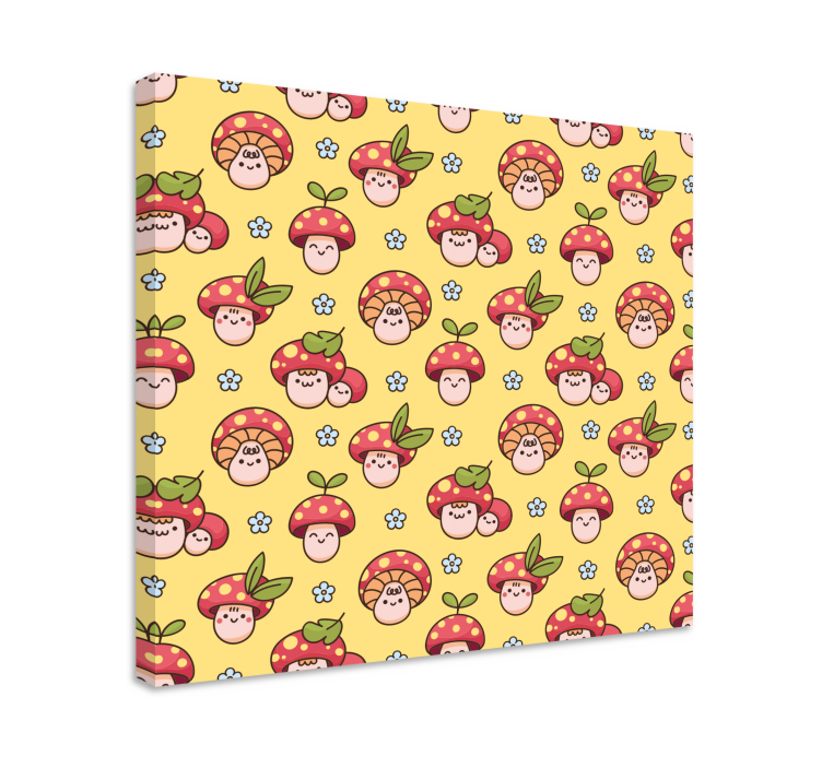 Mushroom Characters Canvas - TenStickers