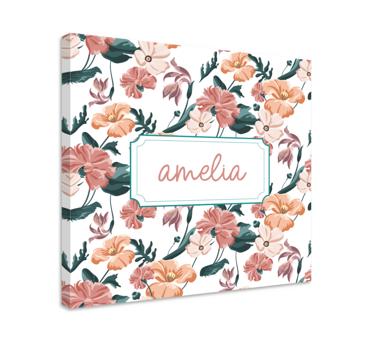 Flowers canvas customized floral design - TenStickers