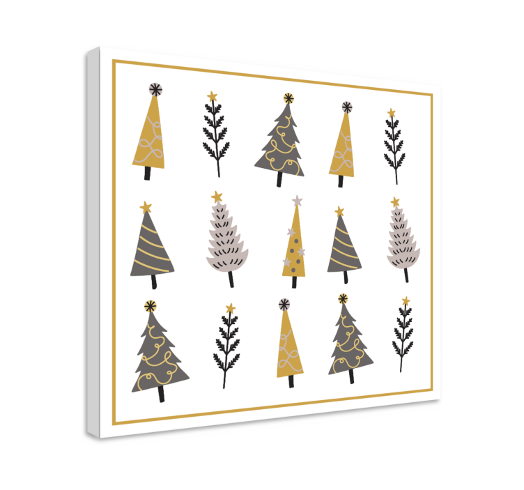Flowers canvas ornamental christmas trees art - TenStickers