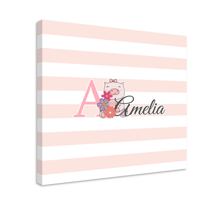 Cocktail canvas a playful piglet - TenStickers