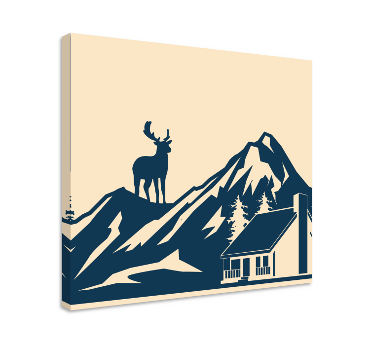 Stag canvas majestic stag silhouette art - TenStickers