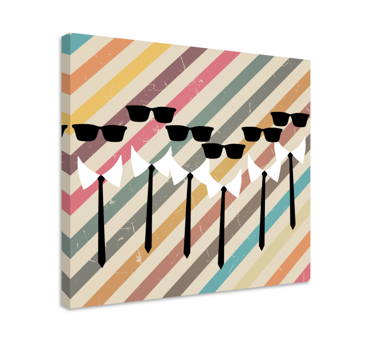 Floral canvas wall art stylish figures in shades - TenStickers