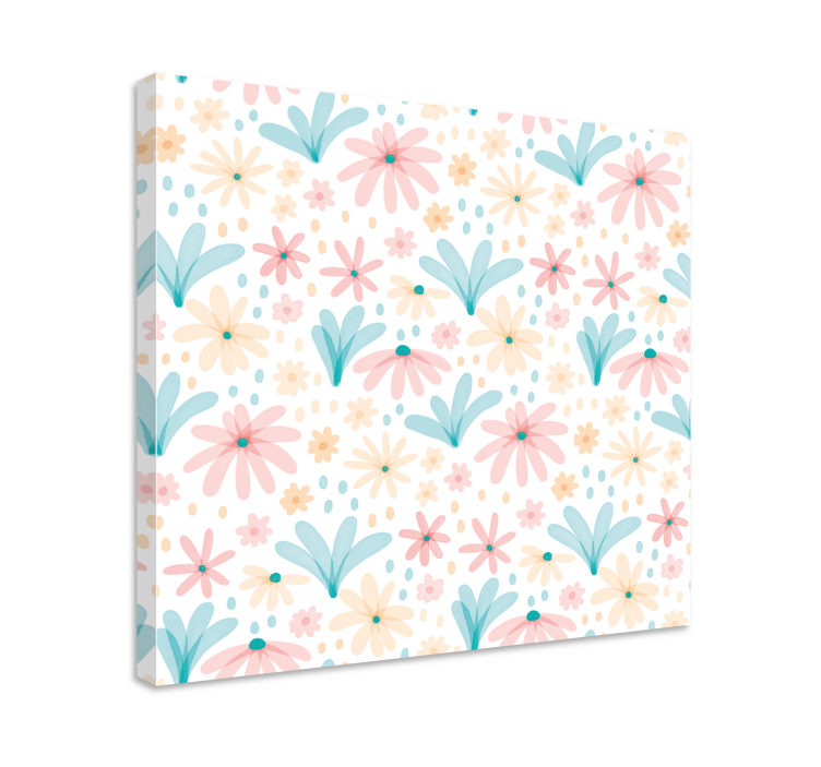 Flowers canvas floral pattern design - TenStickers
