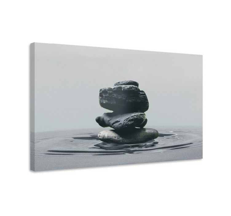 Zen canvas art with balanced stone stacks - TenStickers