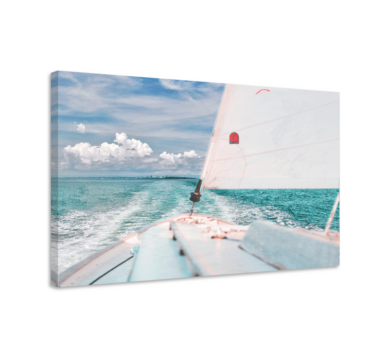 Nautical canvas art sailing through waves - TenStickers