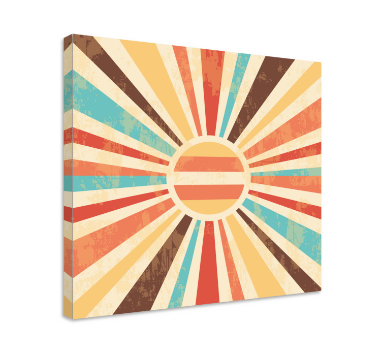 Vibrant Radiating Sun abstract wall art  - TenStickers