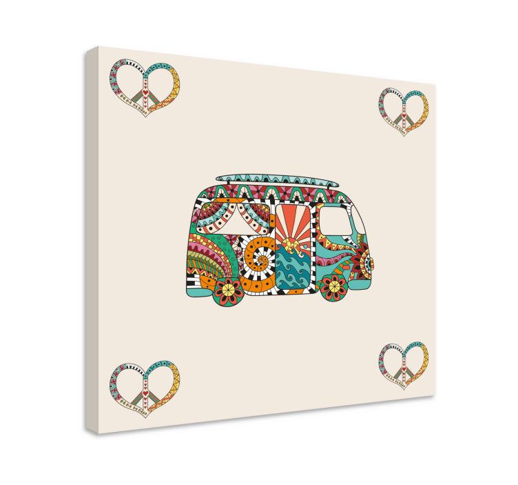 Retro canvas with vibrant van design - TenStickers