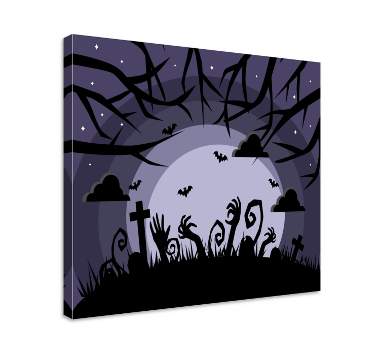Quote canvas creepy graveyard scene - TenStickers