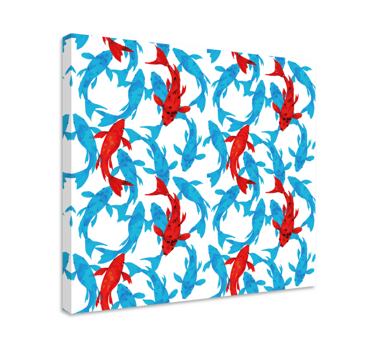 Modern canvas art featuring vibrant fish design - TenStickers