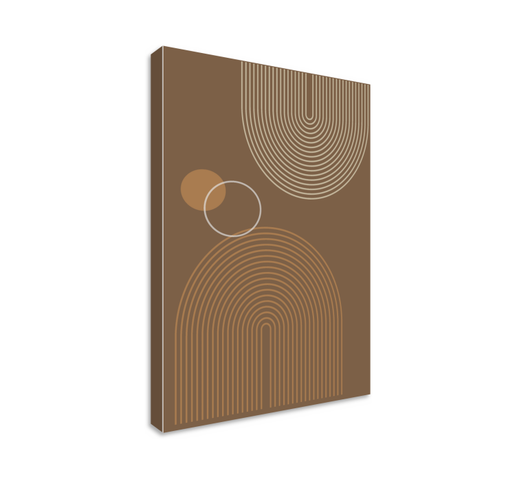 Geometric canvas with curved line patterns - TenStickers