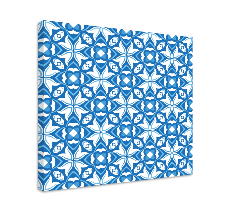 Modern canvas art intricate blue design - TenStickers
