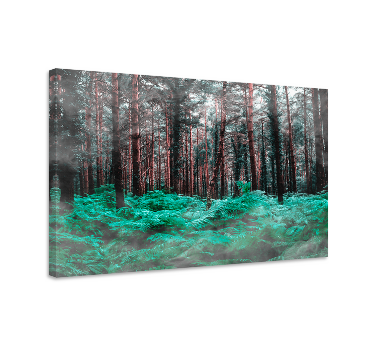 Flowers canvas lush green ferns print - TenStickers