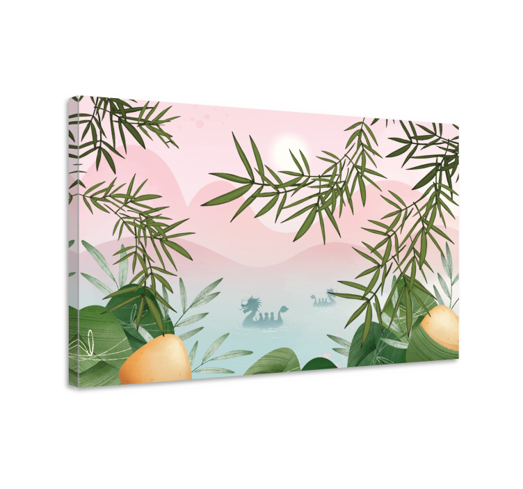 Dinosaur canvas wall art majestic lake beast - TenStickers