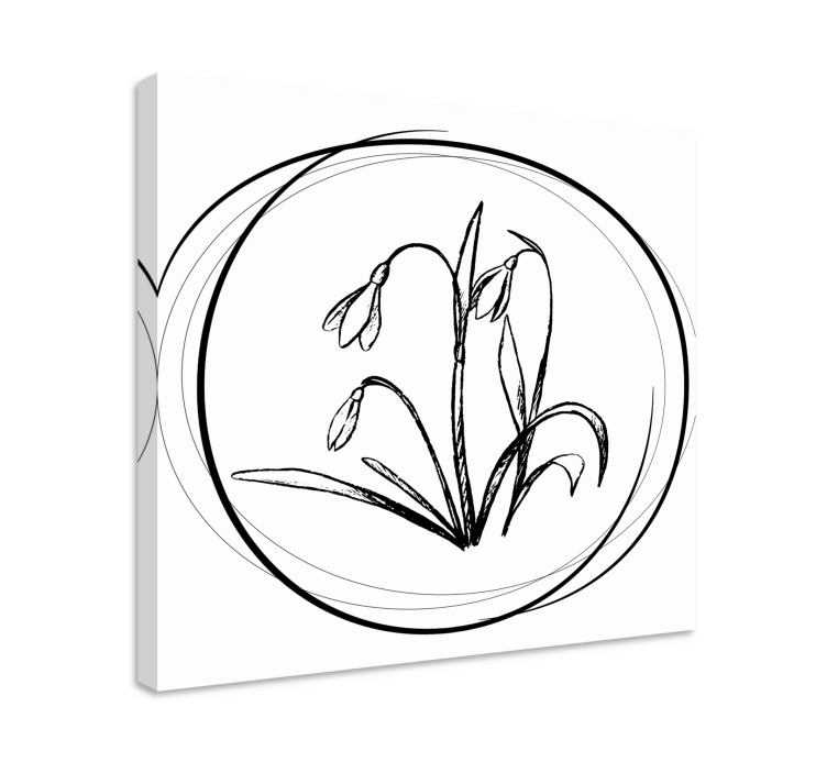 Flowers canvas delicate snowdrop floral art - TenStickers