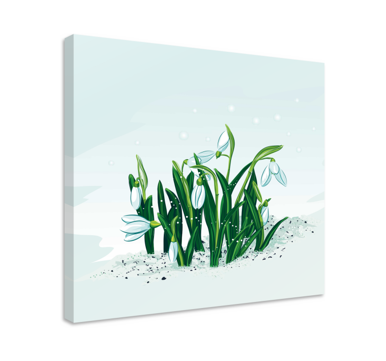 Flowers canvas snowdrop blooms art print - TenStickers